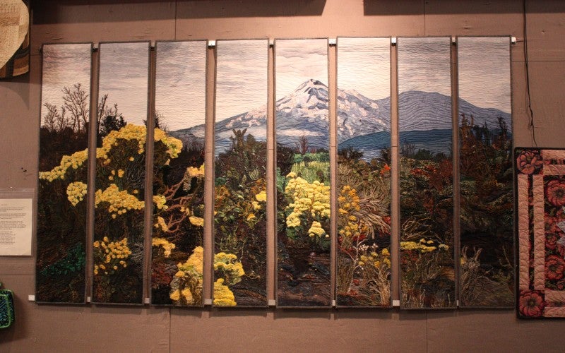 Panels of a landscape quilt