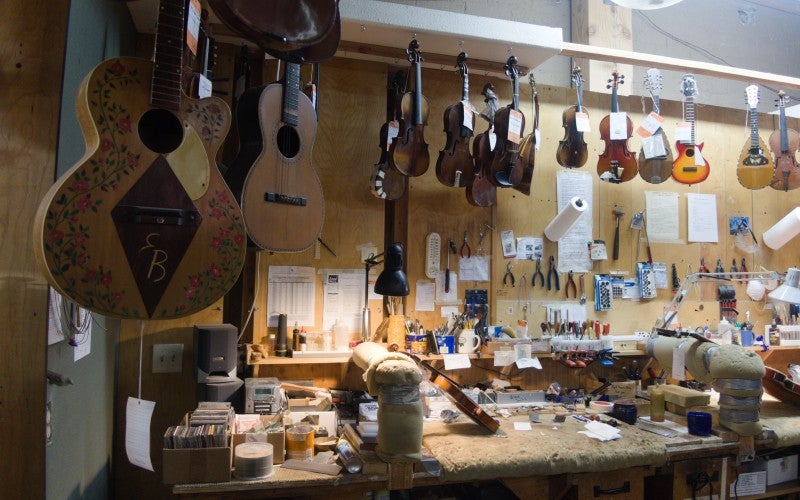 Kent's guitar repair workshop.