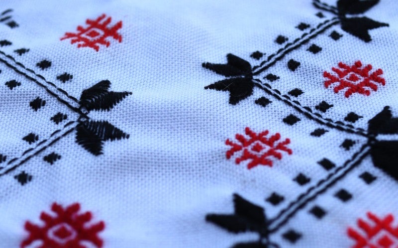 A photo of Olga Dame's embroidered cloth