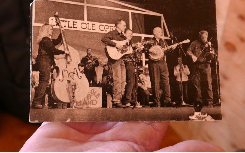Vintage photo of Bob Schaffer playing with a previous band