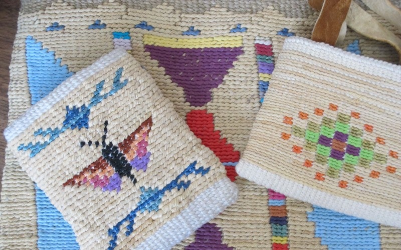 An assortment of hand woven crafts