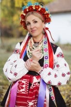 A photo of Inna Kovtun in a traditional costume