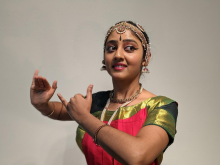 An image of Prekshita dancing.